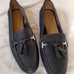 Talbots Navy Blue Leather Women's Loafers with Tassels Size 10M